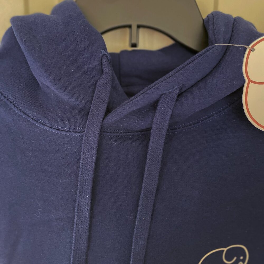 NEW Ivory Ella Womens Cozy Quilt Elephant Oversized Hoodie Sweatshirt NWT M Navy - Picture 6 of 10